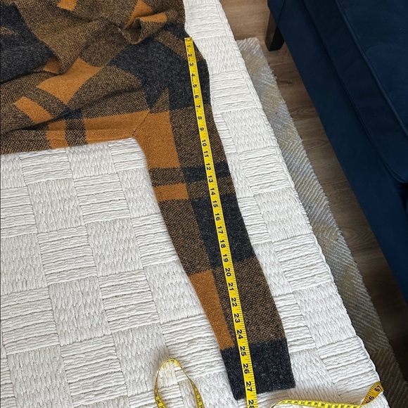 Cyrus Plaid Hooded Sweater Coat In Golden Spice in burnt orange and black - Picture 9 of 9